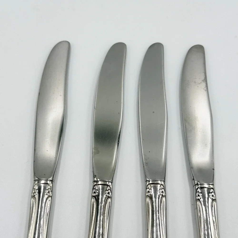 Oneidacraft Deluxe Chateau Dinner Knives Set of 4 Stainless Steel Flatware 8.5